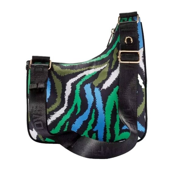 DVF Diane Von Furstenberg Utility Crossbody Bag Disco Zebra Green NWT - Picture 3 of 9